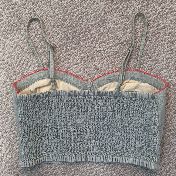 Vintage American Eagle Denim Bustier Crop Top - Picture 4 of 8